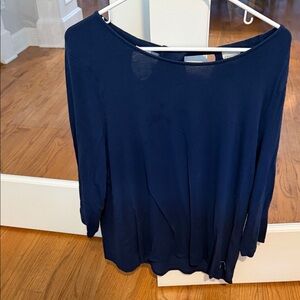 Elegant Navy Long Sleeve Women's Top